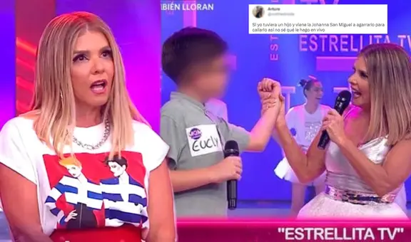 Johanna San Miguel: usuarios y famosos critican a la conductora por agarrar bruscamente a un niño