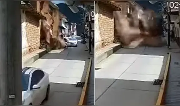 Pared de casa antigua se desploma y aplasta a motociclista en Amazonas