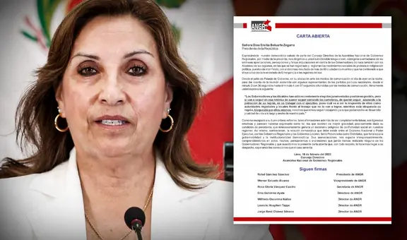 Gobernadores regionales piden a Dina Boluarte retractarse por acusarlos de azuzar protestas