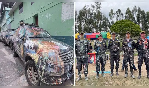 Así quedaron los patrulleros y policías en Cajamarca tras el paso del carnaval