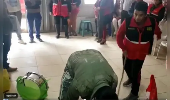 Ronderos castigan a sujeto que robó instrumentos musicales durante fiesta de carnaval en Cajamarca