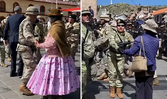 Policías y grupo de ciudadanos bailaron en plaza de Puno: “Somos hermanos”