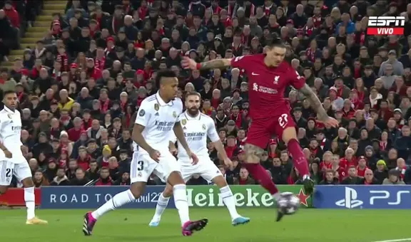 ¡A puro lujo! Darwin Núñez marcó un golazo de taco para el 1-0 del Liverpool ante el Madrid