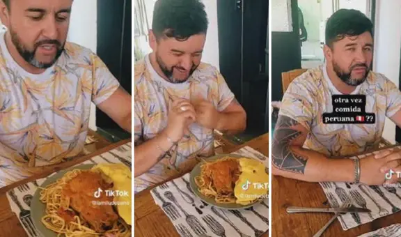 Joven chileno prueba por primera vez tallarines rojos  y su reacción se vuelve viral: "Qué rico"