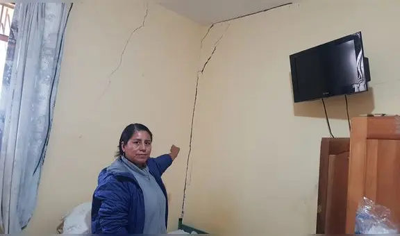 Una decena de viviendas al borde del colapso por temblor en Cusco