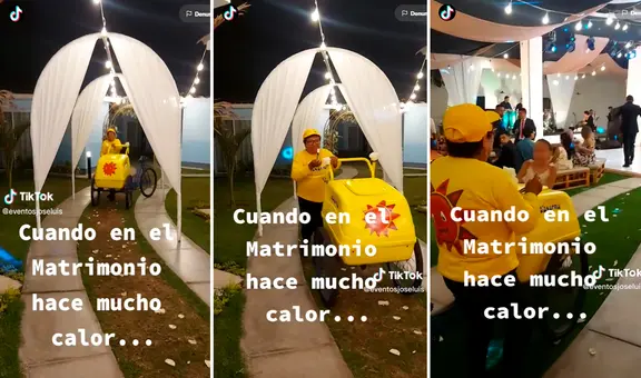 "Siempre cerca de ti": captan a heladera ingresando a fiesta de una boda