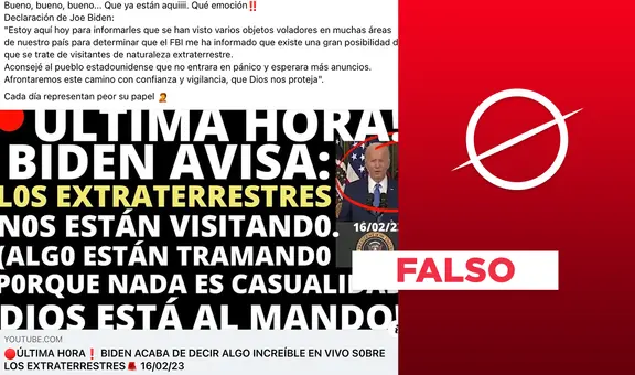 No, el presidente de Estados Unidos no anunció que “los extraterrestres nos están visitando”