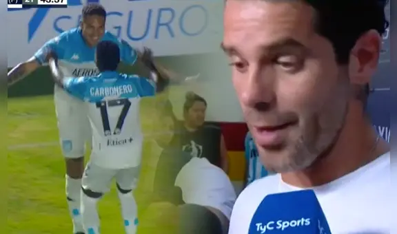 Paolo Guerrero marcó su primer gol con Racing y Gago le dedicó unas emotivas palabras