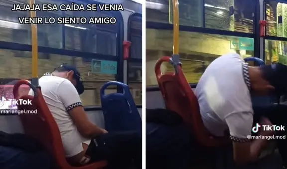 Hombre se queda dormido en microbús y se 'desmaya' frente a todos: "Después de un día de chamba"