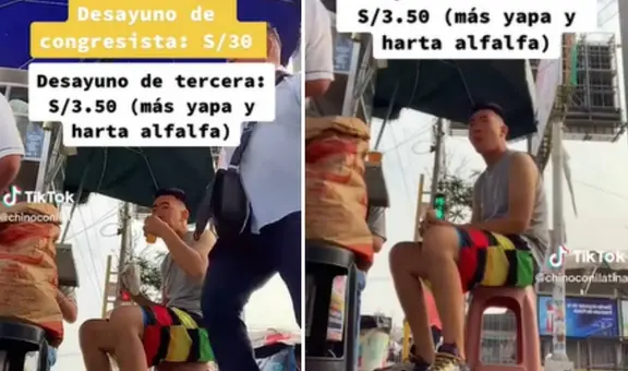Joven recomienda a congresistas tomar desayuno de S/3,50 con “harta alfalfa”