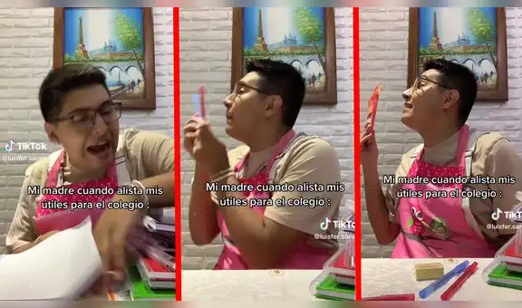 Tiktoker imita a las mamás en época de inicio escolar y se hace viral: "Me hizo recordar mi infancia"