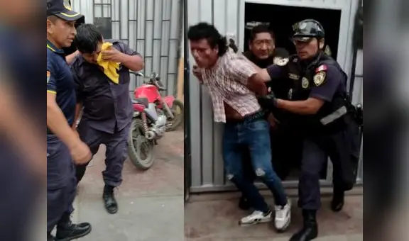 Hombre desfigura los rostros de sereno y policía con tijera cuando intentaban detenerlo en Trujillo