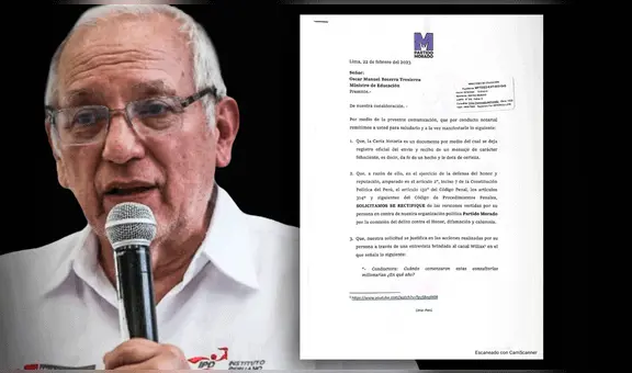 Partido Morado envía carta notarial al ministro de Educación exigiendo que se retracte
