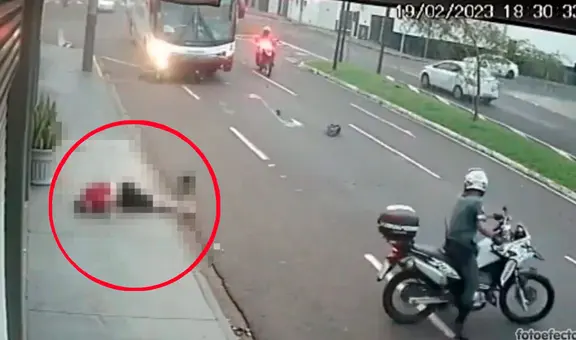 Ladrón muere atropellado por un bus cuando escapaba en moto de una persecución policial