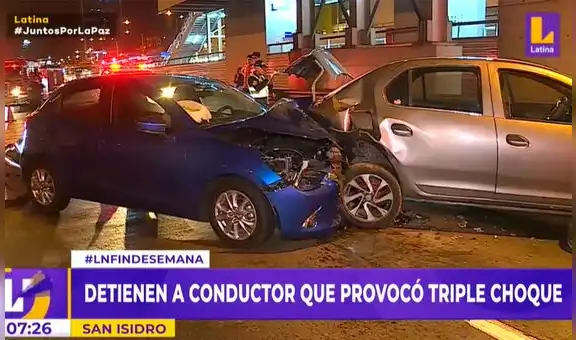 San Isidro: conductor ebrio provocó un triple choque en la Vía Expresa y deja sin auto a taxista