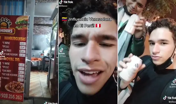 Joven extranjero encuentra singular detalle en local de hamburguesa: "Influencia venezolana en Perú"