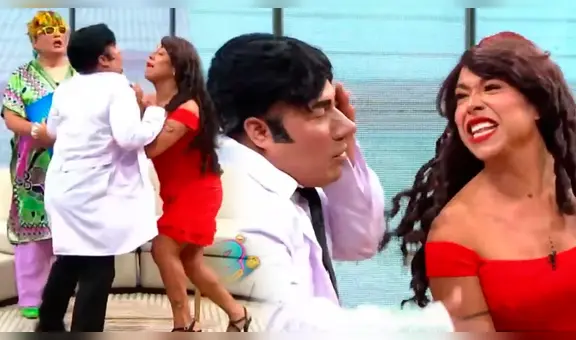 Dayanita se deja llevar y le tira fuerte cachetada a Danny Rosales en sketch de "JB en ATV"