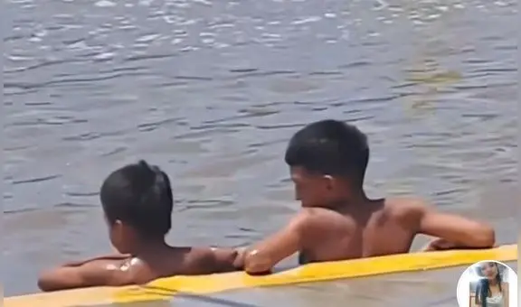 "Parecía lago, pero era inundación": niños se dan un baño en calle piurana y video se hace viral
