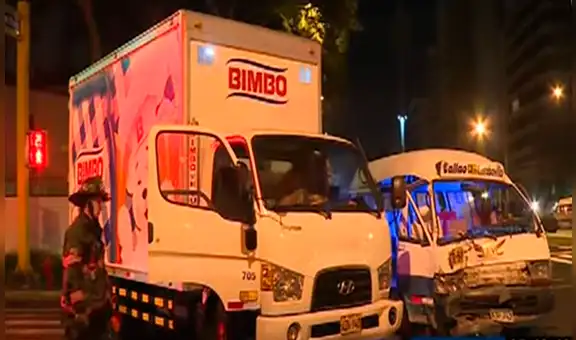 San Isidro: 3 heridos dejó un choque entre un camión furgón y una combi