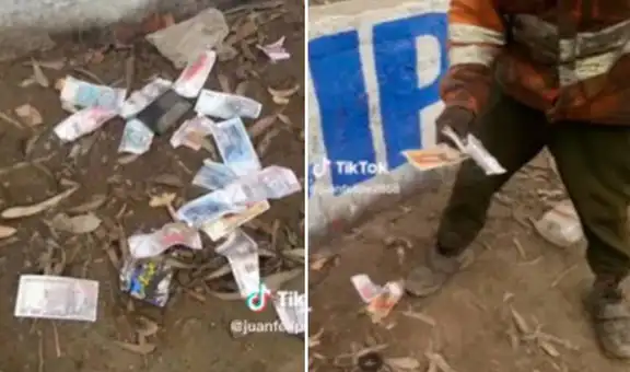 Peruano encuentra fajo de billetes en la basura, pero los revisa y se lleva una gran decepción