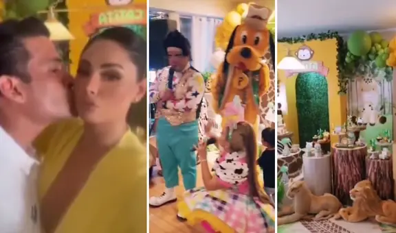 Christian Domínguez y Pamela Franco se lucen festejando cumpleaños de su hija con temática de selva