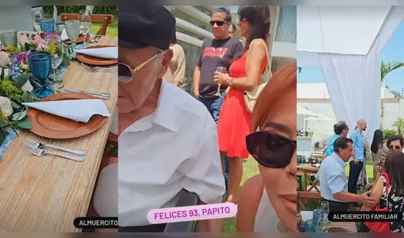 Magaly celebró a lo grande los 93 años de su padre Luis Medina con un almuerzo familiar