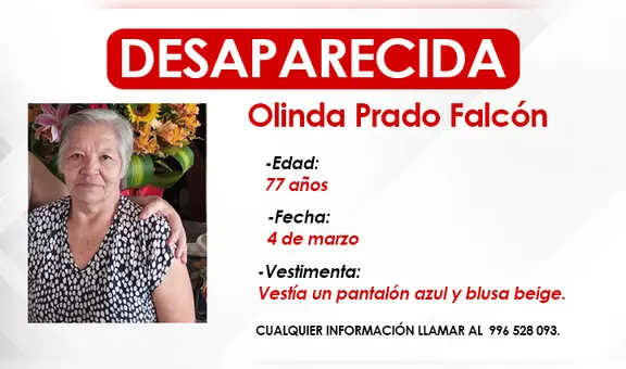 San Juan de Lurigancho: mujer de 77 años con problemas de memoria desapareció tras salir de casa