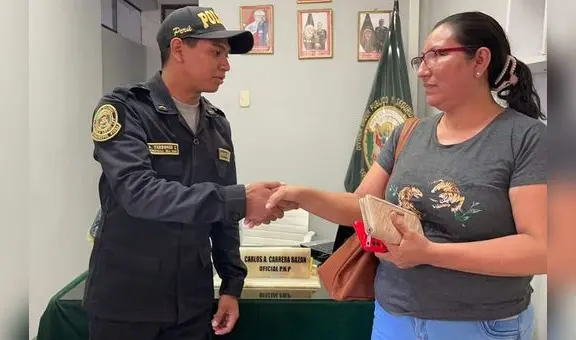 Policía encuentra y devuelve billetera con S/2.100 a su dueña en Piura