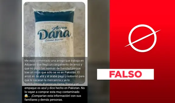 Es falso el viral sobre supuesto cargamento de "arroz Dana" contaminado de Pakistán