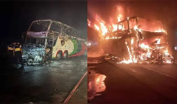 Hay 4 menores entre las víctimas de incendio de bus en Áncash, según Fiscalía