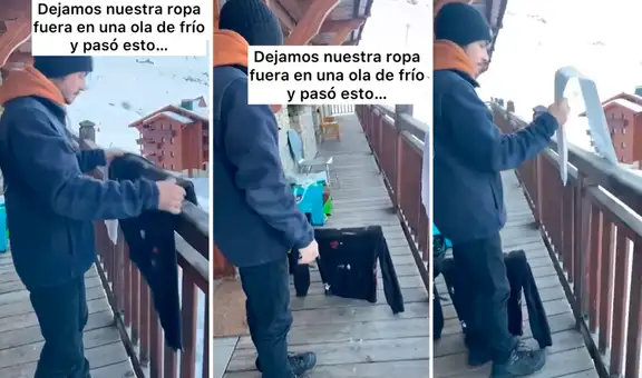 Pone a secar su ropa en el Polo Norte y esta termina congelada: "Al menos se secaron"