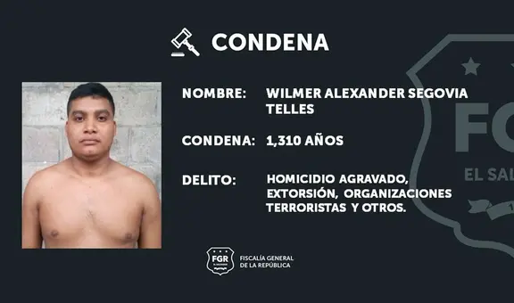 Condenan a 1.310 años de prisión a pandillero salvadoreño: se le acusa de 33 homicidios y extorsiones