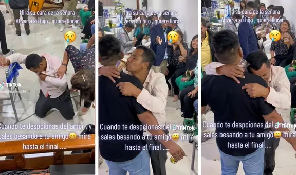 Joven sufre por desamor en una fiesta, pero le da un beso en la mejilla a su amigo