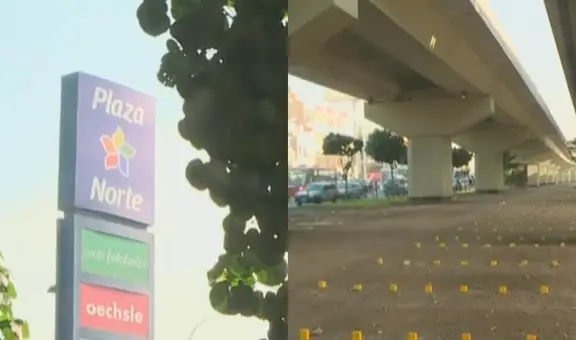 Denuncian que Plaza Norte puso un estacionamiento debajo de puente de la Panamericana Norte