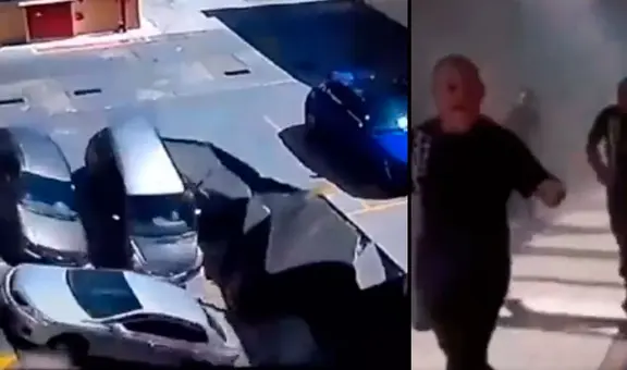 Momento exacto en que techo de mall se derrumba y 4 autos caen sobre patio de comidas