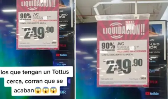 Tottus vende TV 4K ultra HD a 250 soles y usuarios enloquecen: “Qué barato, dame 47”