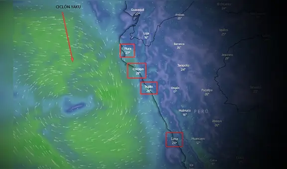 ¿Dónde está el ciclón Yaku ahora? Sigue aquí su recorrido en tiempo real en la costa peruana
