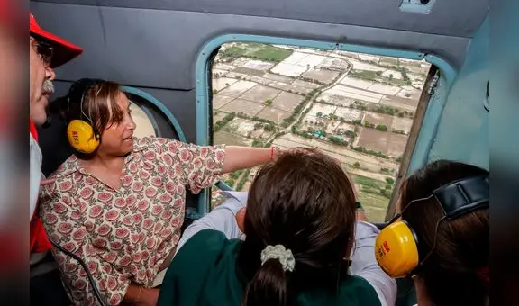 Dina Boluarte tras sobrevolar el valle La Leche en Lambayeque: "Es una tristeza y un dolor"