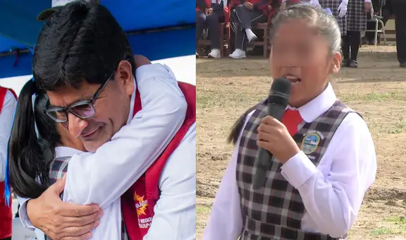 Niña conmovió con su discurso tras iniciar clases en aula prefabricada: “A pesar de todo venimos felices”