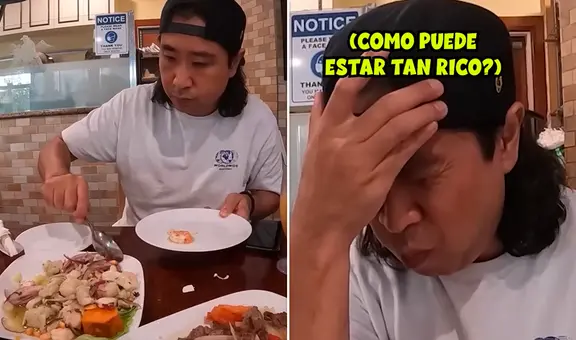 Coreano prueba ceviche mixto por primera vez y queda encantado: "Esto es vida"