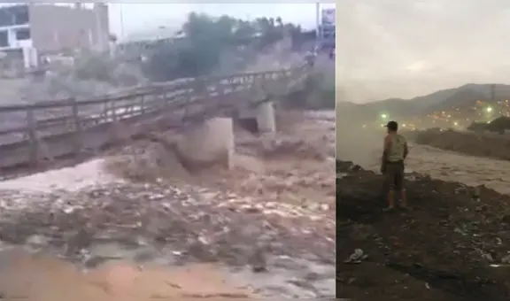 Río Chillón a punto de desbordarse tras incremento de lluvias