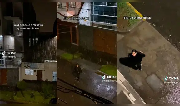 Peruana visita a su novio en medio de fuertes lluvias y causa furor en redes sociales: “¿Esto es amor?”