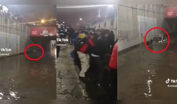 ¡La unión hace la fuerza! Peruanos se unen y ayudan a chofer a sacar su vehículo del agua