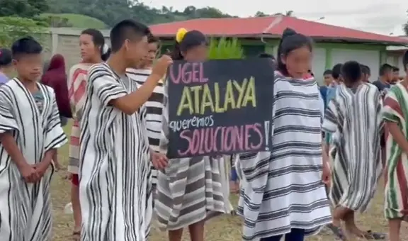 Niños asháninkas protestan por falta de docentes en colegio de Ucayali