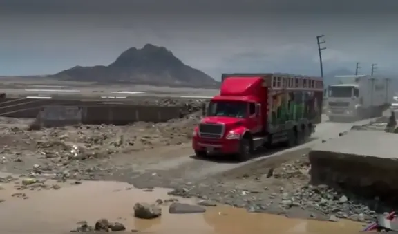 Huaico destruye importante tramo de la Panamericana Norte en Trujillo