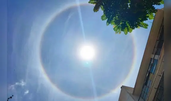 Halo solar sorprende a ciudadanos de Lambayeque tras intensas lluvias