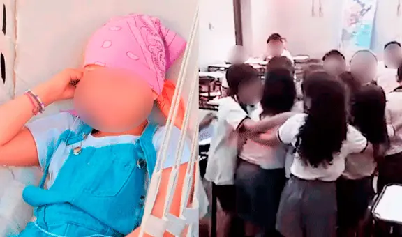Niña de 8 años es sorprendida por sus amigos del colegio tras curarse del cáncer por varios meses
