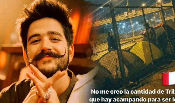 Camilo ya está en Lima y se emociona al ver a la 'Tribu' acampando para su concierto: "Los amo"