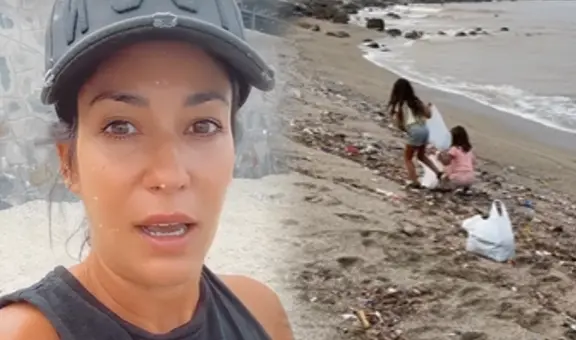 Tilsa Lozano y sus hijos limpian playas de Punta Hermosa tras huaicos: “Los invito a sumarse”