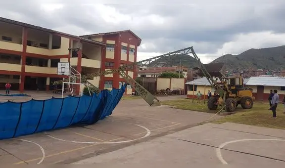 Colapso de estructura metálica de colegio cusqueño pudo terminar en tragedia